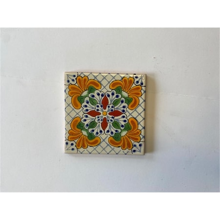 Talavera 4 x 4 in. Mexican Decorative Tiles, L121, 4PK L121 4X4